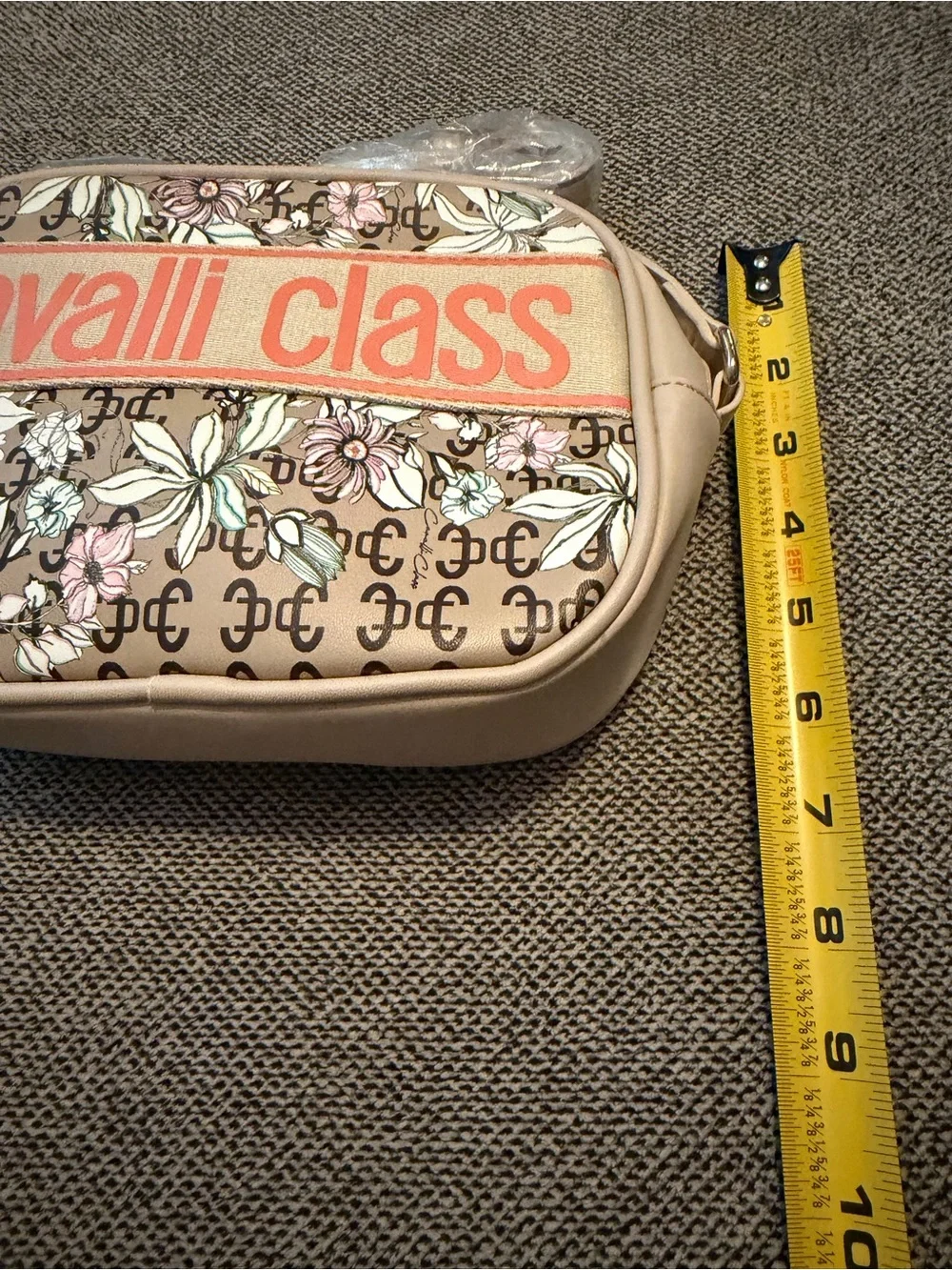 NWT Cavalli Class Lucilla Camera Beige Floral Crossbody Purse